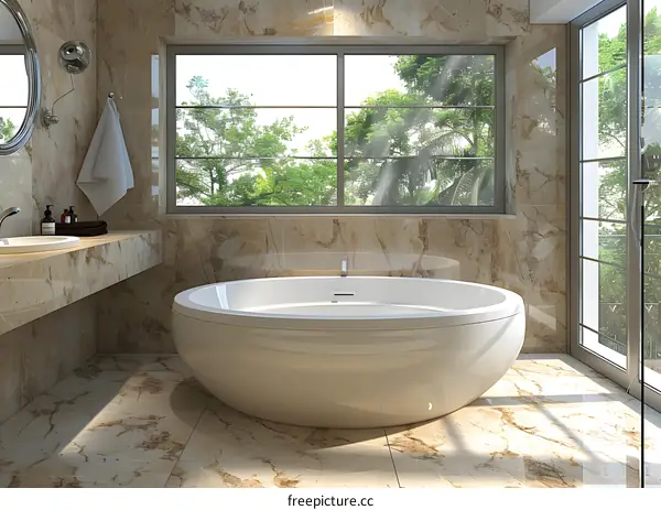 Bathtub in the bathroom