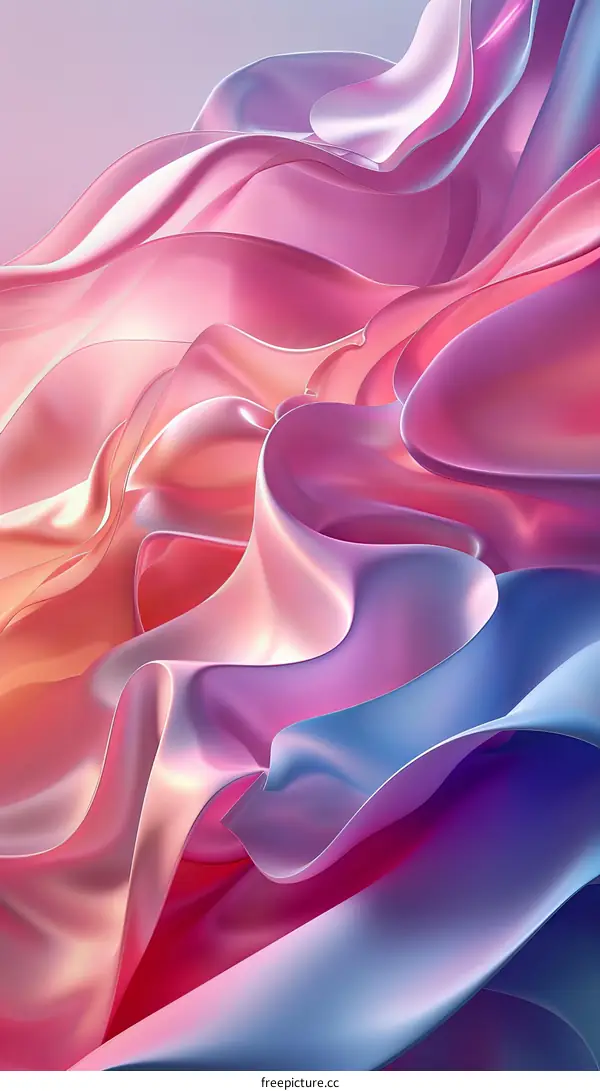 Colorful 3D rendering of a flowing liquid