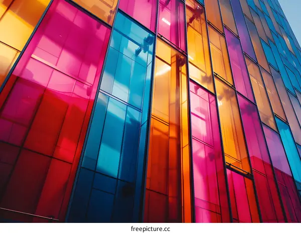 Colorful Glass Building Facade Architecture