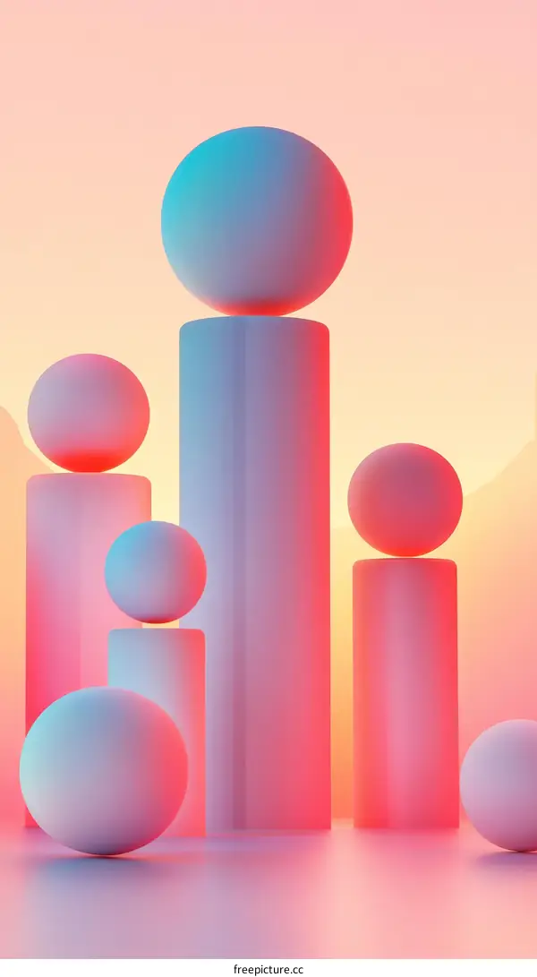 Abstract Geometric Shapes in Pastel Colors