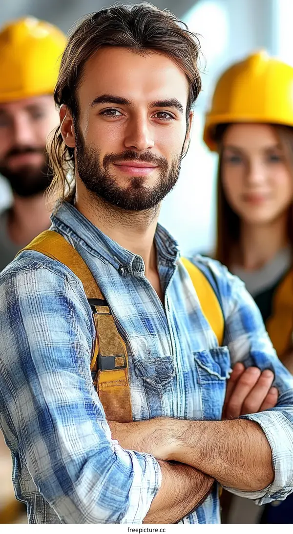 Construction Workers Team Confident Portrait