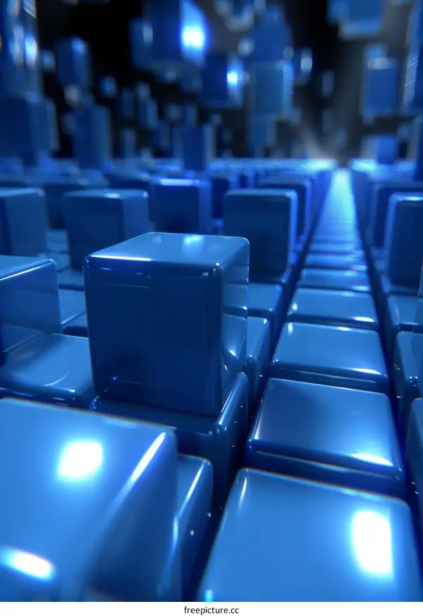 Blue cubes background