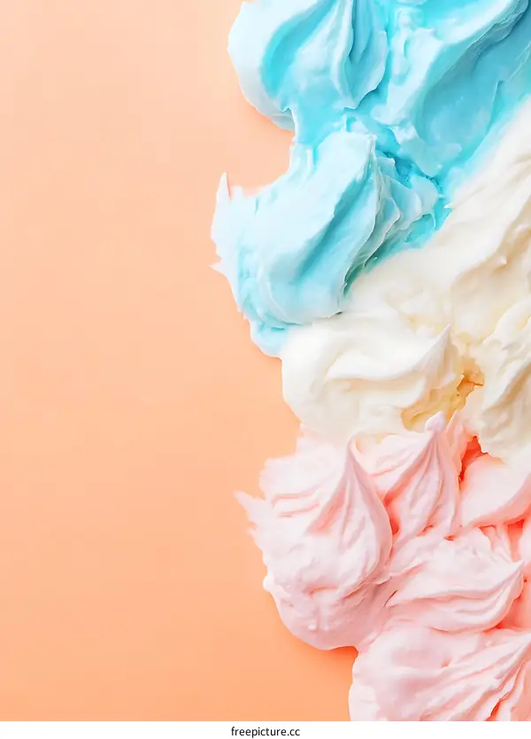 Whipped Cream Background Pastel Pink Blue White