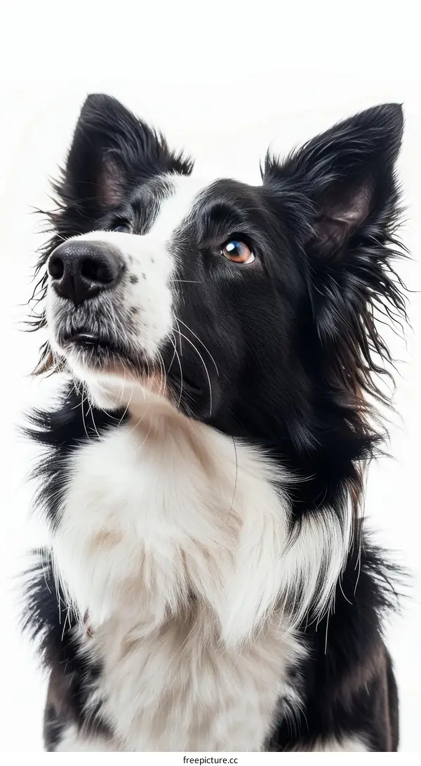 A Border Collie stares off into the distance
