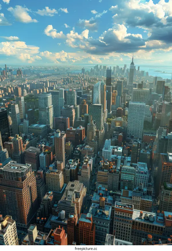 New York City Skyline Aerial View