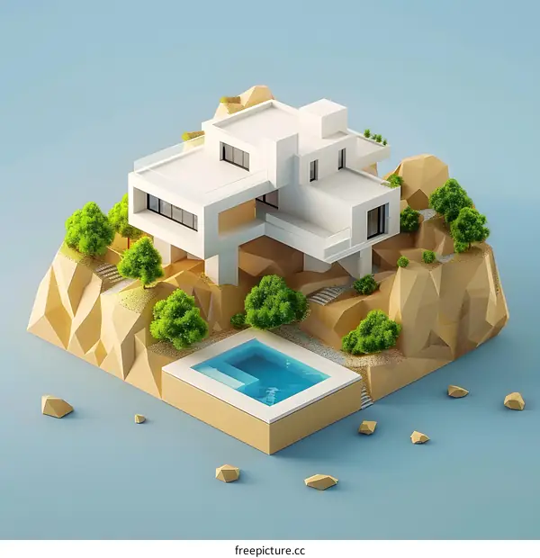 Modern Minimalist House on a Cliff with Swimming Pool