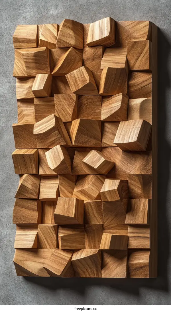 Abstract Wood Panel Art Piece