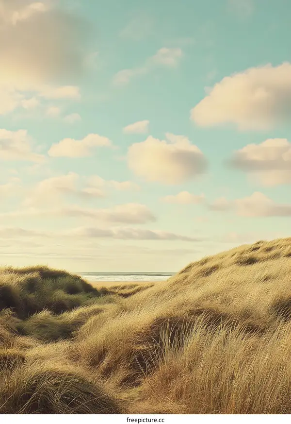 Sea Grass and Clouds in the Beach