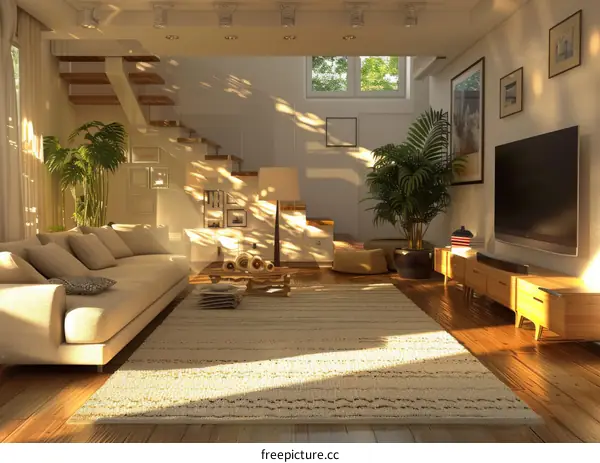 Minimalist Scandinavian Living Room with Modern Decor