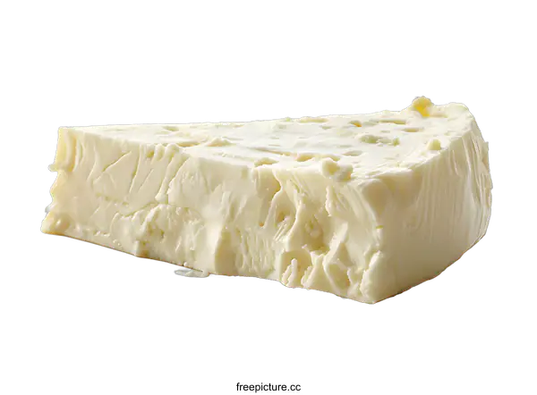 [Transparent Background PNG]Closeup of a Creamy White Cheese Slice