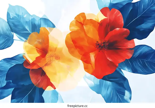 Abstract Floral Design with Vibrant Colors