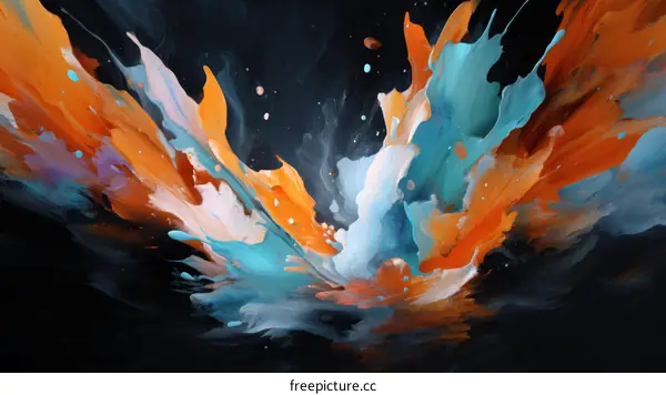 Abstract Splatter Painting with Vibrant Colors