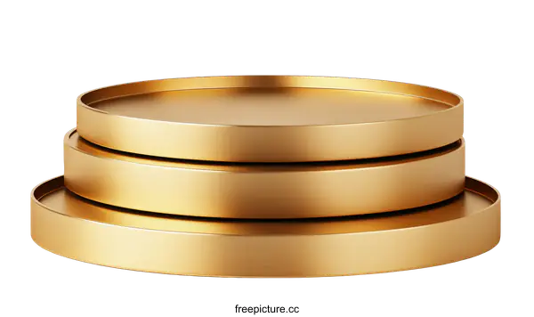 [Transparent Background PNG]Golden Circular Stages for Display