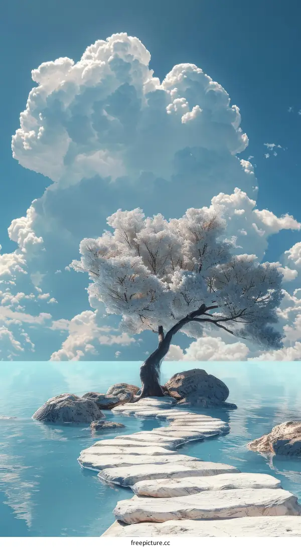 Unnatural Rock Tree Fantasy Landscape