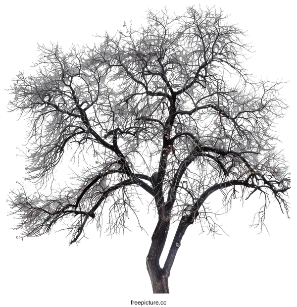 [Transparent Background PNG]Bare Tree Branches Isolated on White Background