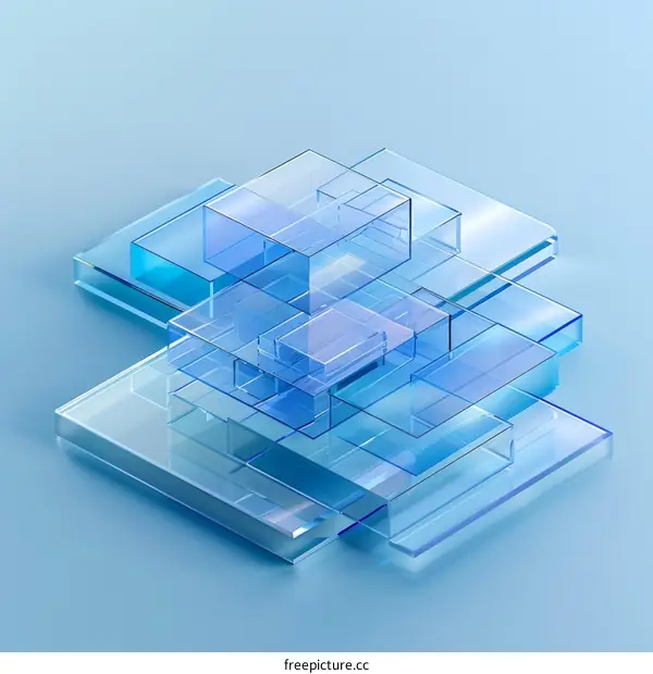 Abstract Blue Geometric Shapes Background