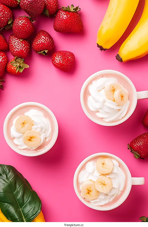 Strawberry Banana Whipped Cream Coffee