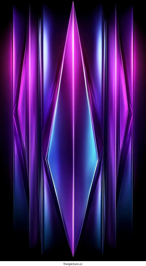 Abstract Geometric Neon Purple and Blue Design