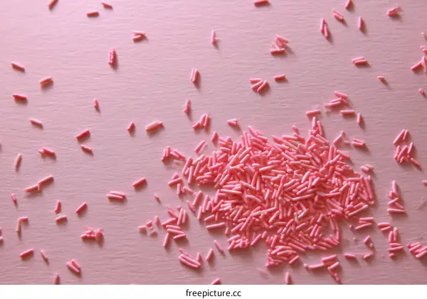 Pink Candy Sprinkles on Pink Background