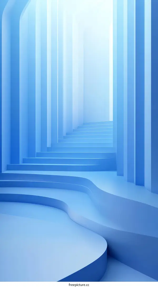 Abstract Blue Architectural Pathway