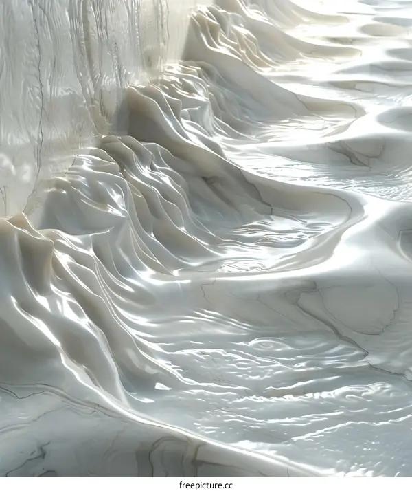 Abstract White Marble Flowing Texture