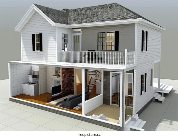 Modern House with Terrace and Attic