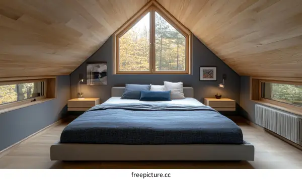 Cozy Attic Bedroom with Wooden Accents
