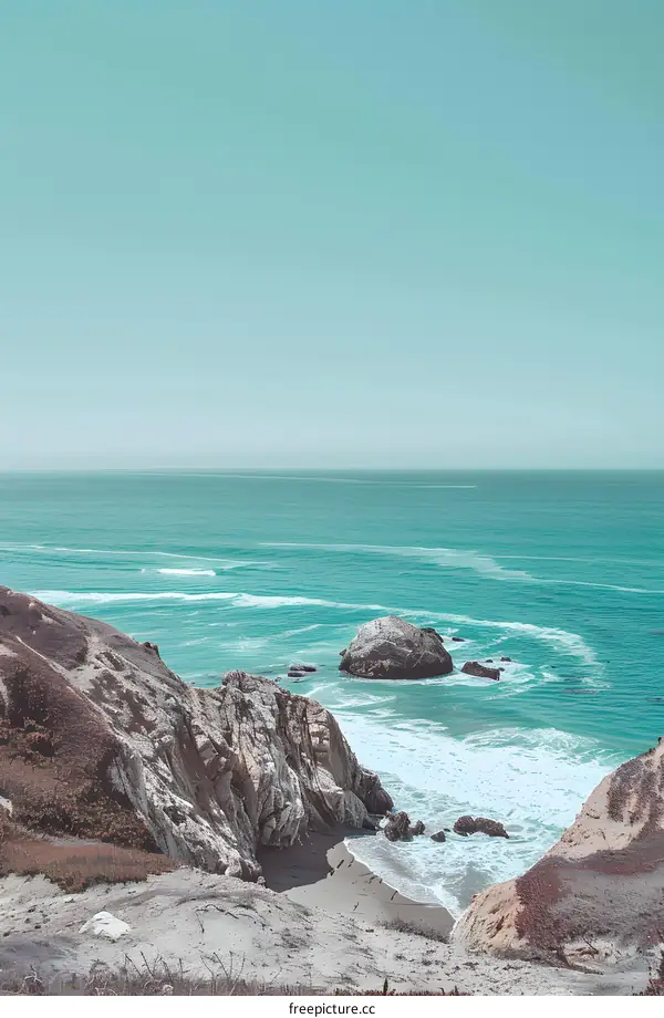 Seascape with Cliffs and Turquoise Water
