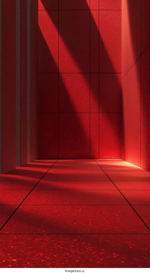 Red Sparkling Tile Corridor Interior Design