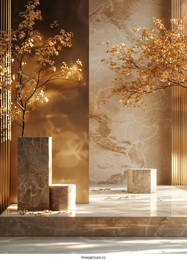 Luxury Gold Marble Interior Design Illustration
