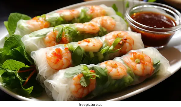 Fresh and Delicious Vietnamese Summer Rolls with Shrimp