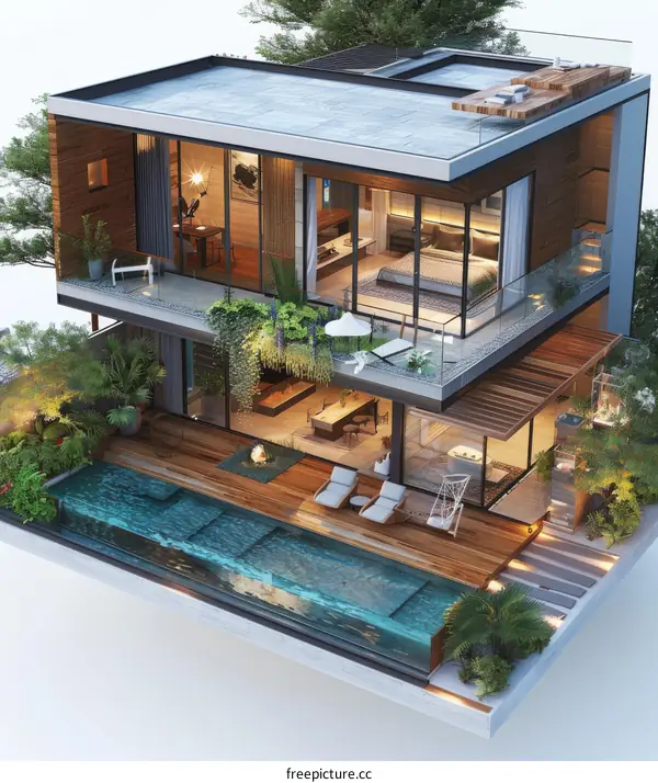 Elegant Modern Minimalist Villa with Swimming Pool