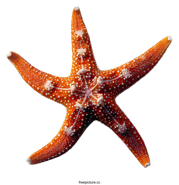 [Transparent Background PNG]An orange starfish on a white background