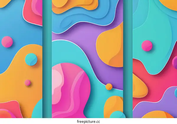 Abstract Colorful Paper Cut Background Design