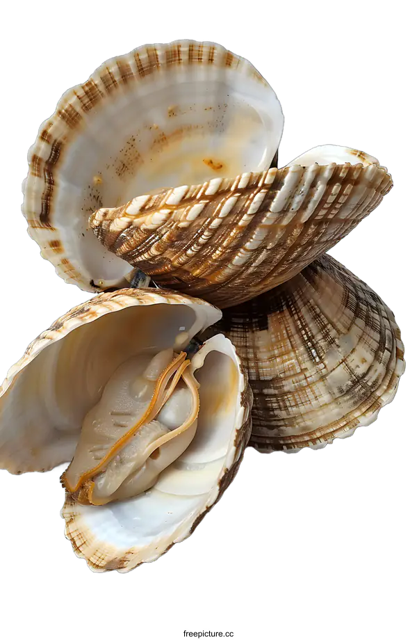 [Transparent Background PNG]Three open cockles