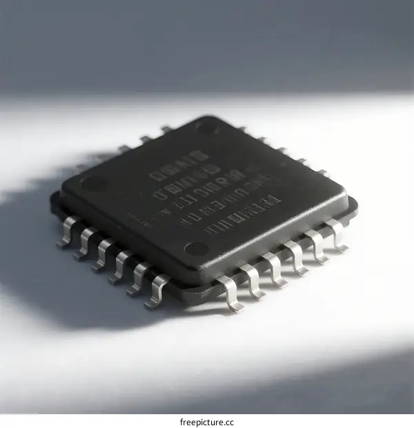 Electronic Microchip Component in Modern Technology Circuit Design