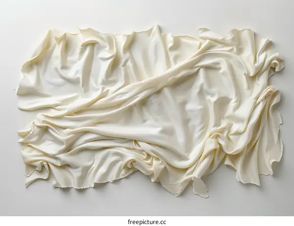 Wrinkled cream silk fabric