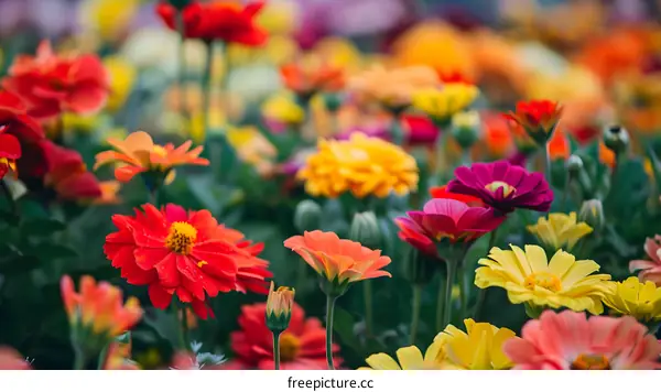 Colorful Flowers in a Garden