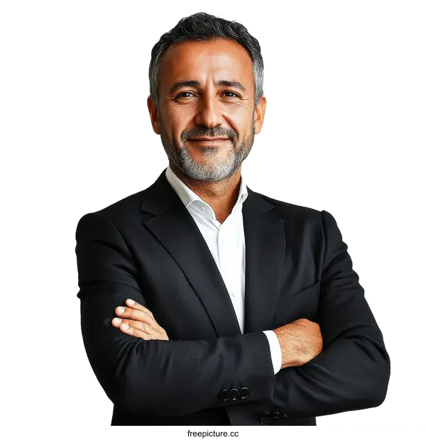 [Transparent Background PNG]Confident Business Leader Portrait