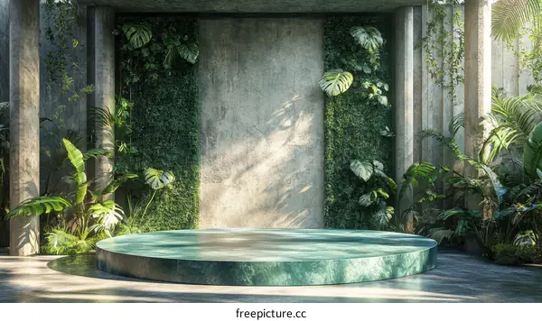 Botanical Concrete Display Podium