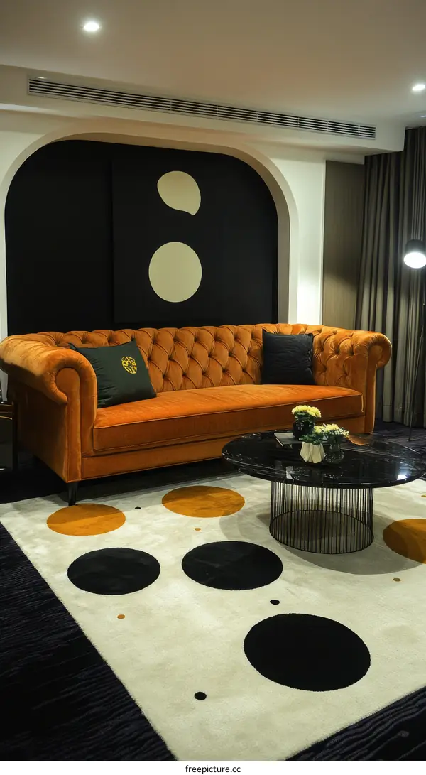 Modern Living Room Area Rug with Geometric Design