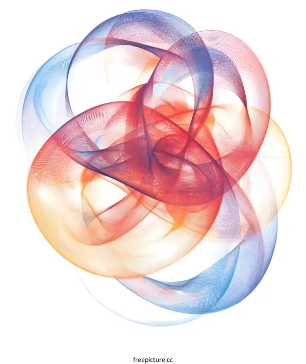 Abstract Swirls of Red Yellow and Blue Colors