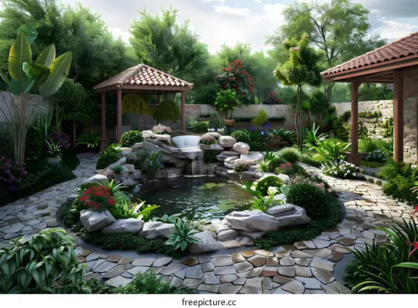 Chinese style garden landscape design renderings
