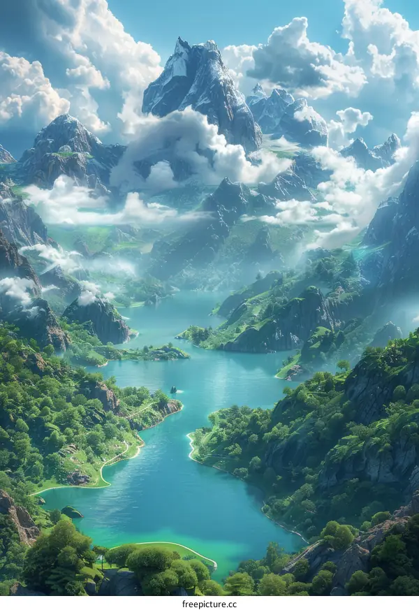 Majestic Mountain Scenery with Azure Lakes