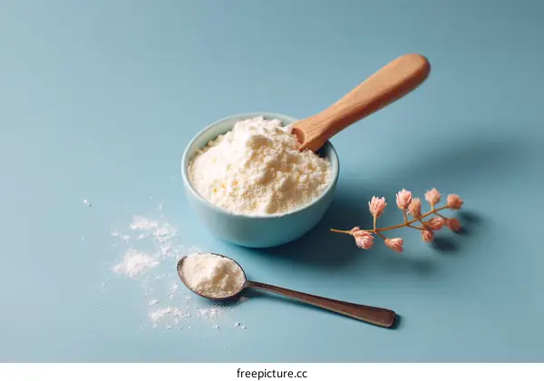 Dairy Powder in a Bowl and Spoon