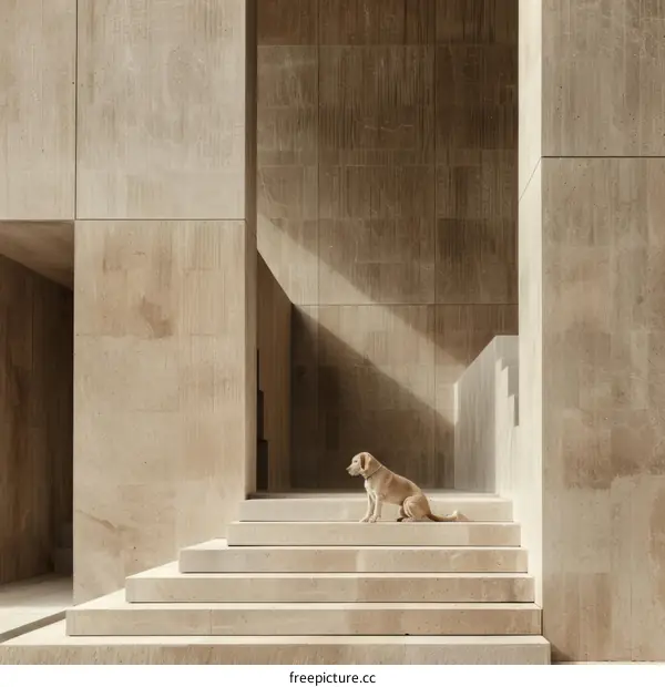 Dog in a modern building