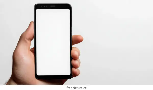 Hand Holding a Blank Smartphone Display
