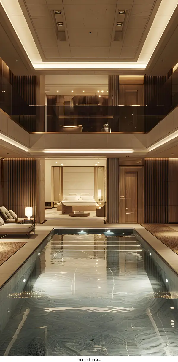 Luxury Yacht Interior With Pool