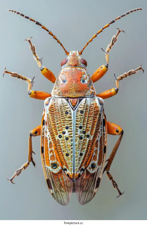 Macro Photography of a Red and Orange Beetle