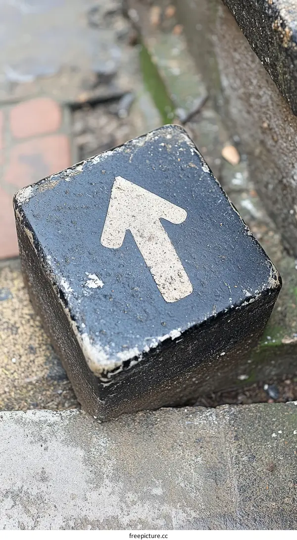 Directional Marker on Paving Stones